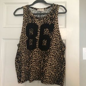 MilkyWay Animal Print Muscle Shirt, “86” Lg